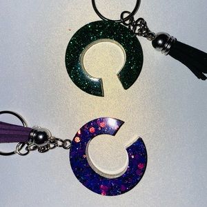 Letter C resin Keychain